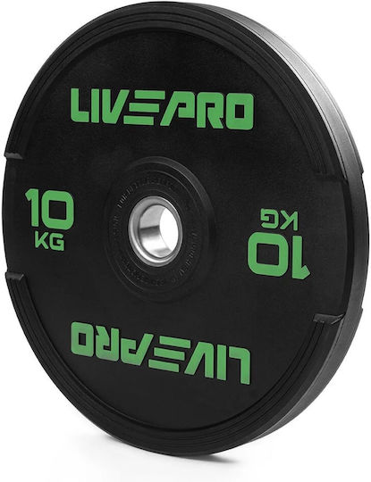 Live Pro Scheibenset Olympischen Typs Gummierte 1 x 10kg Φ50mm
