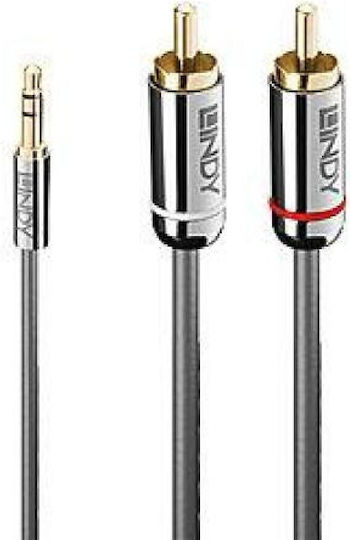 Lindy 3.5mm Male To 2x RCA Male Audio Cable Black 10m 35337