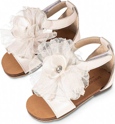 Babywalker Ecru Baptism Leather Sandals