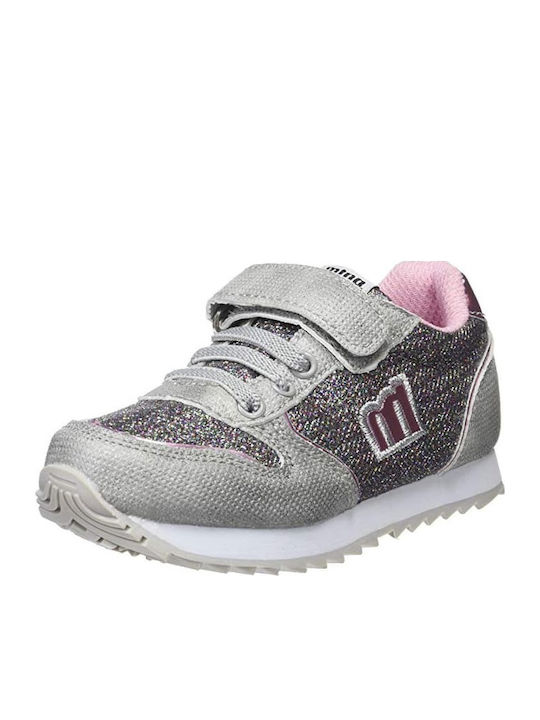 Kinder Sneakers mit Klettverschluss Silber