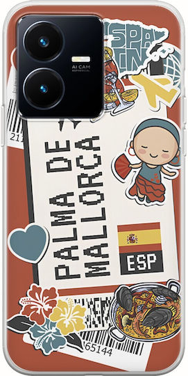 Ticket To Palma De Mallorca Back Cover Silicone Multicolour (Vivo Y22S / Y35)