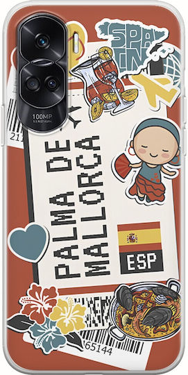 Ticket To Palma De Mallorca Back Cover Silicon Multicolor (Honor 90 Lite - Onoare 90 Lite)