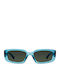 Meller Women's Sunglasses with Blue Plastic Frame and Green Lens AKI-OCEANOLI