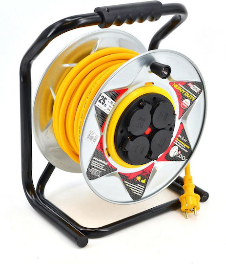 AWTools Waterproof Extension Reel Cord 3 x 2.5mm²/40m Yellow