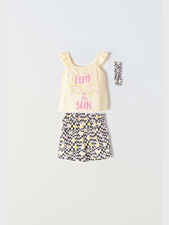 Εβίτα Kids Set with Shorts Summer 2pcs yellow