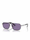 Prada Herren Sonnenbrille mit Schwarz Metall Gestell und Lila Linse