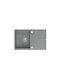 GraniteQ Morgan 111 Drop-In Sink Inox W78xD50cm Gray