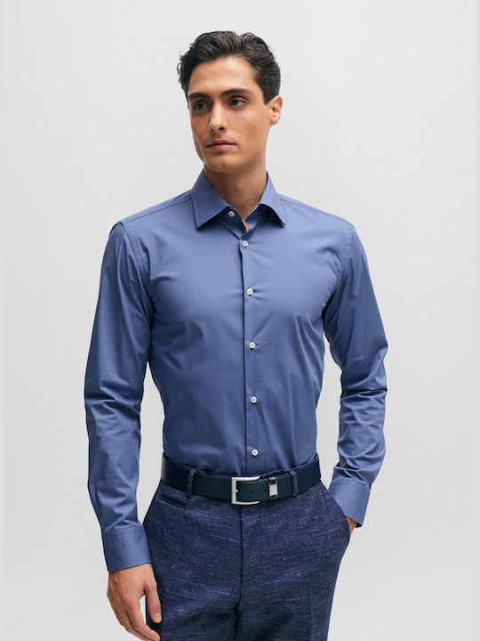 Hugo Boss Men's Shirt Long Sleeve Blue