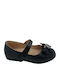 Kids Anatomic Patent Leather Ballerinas with Hoop & Loop Closure Black