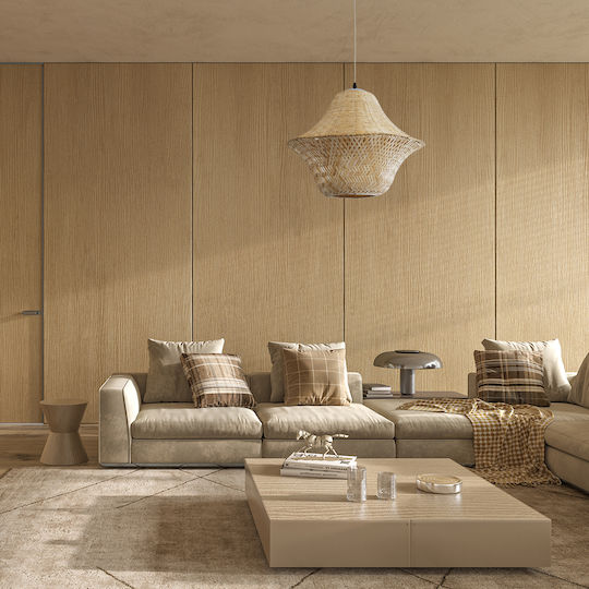GloboStar Juniper Ceiling Light Beige Boho Grid with E27 Socket 45x45x40cm