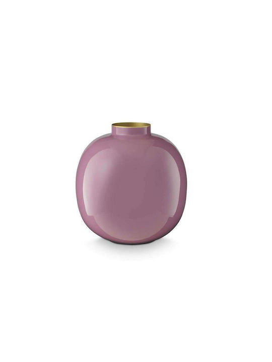 PiP Studio Διακοσμητικό Βάζο Μεταλλικό Λιλά Φ23xΥ23cm