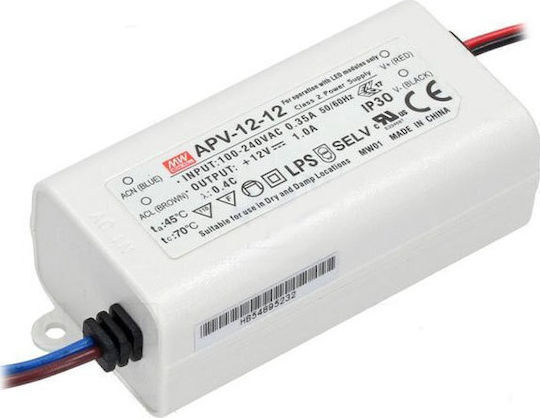 Mean Well Apv LED Захранване IP42 Мощност 12W с Изходно Напрежение 24V