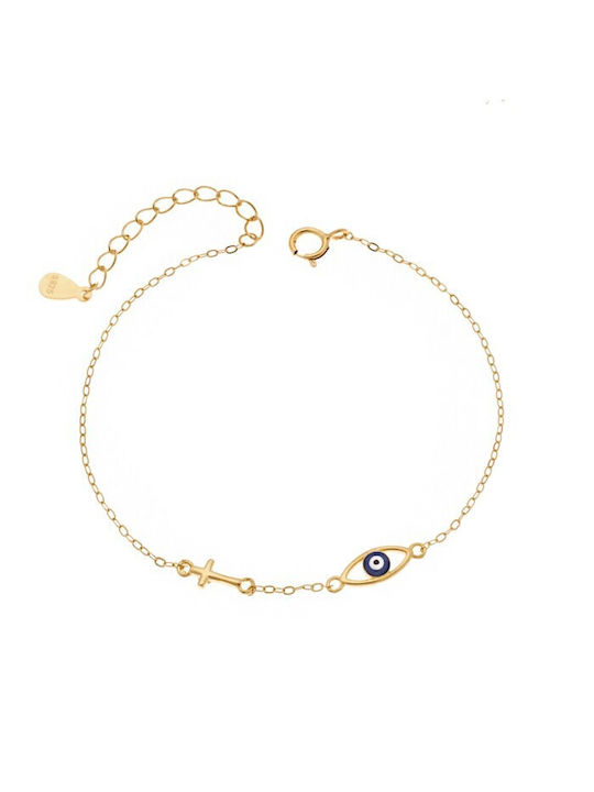 Senza Bracelet with design Eye made of Silver Gold Plated