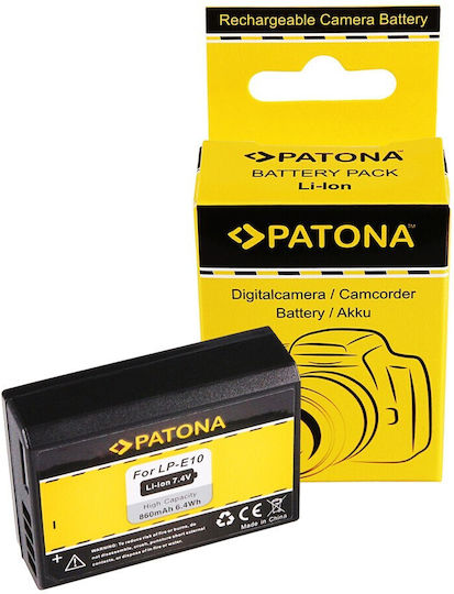 Patona Μπαταρία Φωτογραφικής Μηχανής Lp-e10 Lpe10 860mAh Συμβατή με Canon