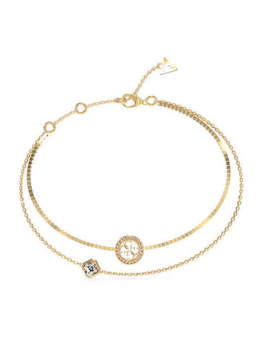 Guess Bracelet Chain made of Steel Gold Plated with Zircon