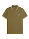 Fred Perry Twin Tipped Herren Kurzarmshirt Polo Braun