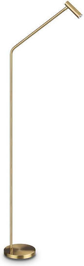 Ideal Lux LED Floor Lamp H126xW49cm. with Warm White Light 250lm Gold