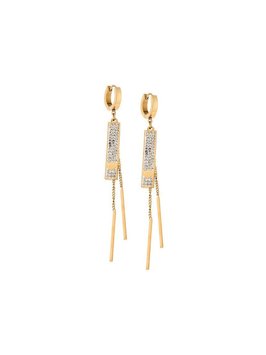 Senza Earrings made of Steel Gold Plated