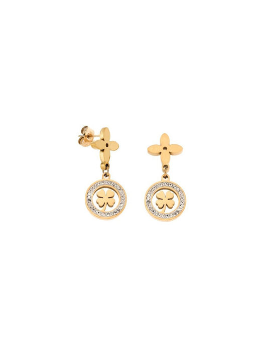 Senza Earrings made of Steel Gold Plated