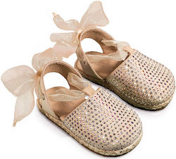 Babywalker Ecru Baptism Leather Espadrilles