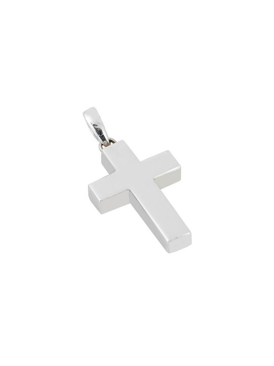 Men's White Gold Cross 14K