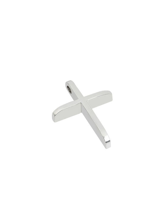 Men's White Gold Cross 14K