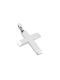 Men's White Gold Cross 14K