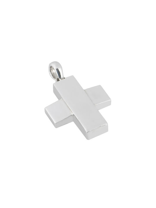 Men's White Gold Cross 14K