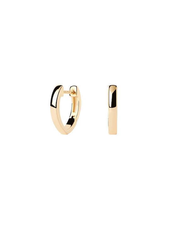 P D Paola Earrings Hoops made of Silver Gold Plated