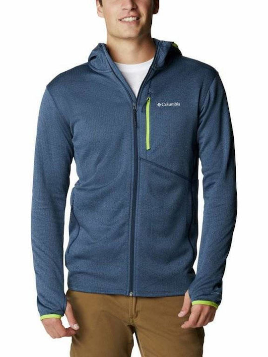 Columbia Men's Sweatshirt Jacket with Hood and Pockets Navy Blue