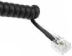 Lineme Spiral Telephone Cable RJ11 6P4C 5m Black (12-05034-2)