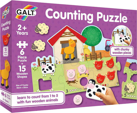 Puzzle pentru Copii cu Îmbinări Farm pentru 2+ ani+ Ani 6buc Galt Toys