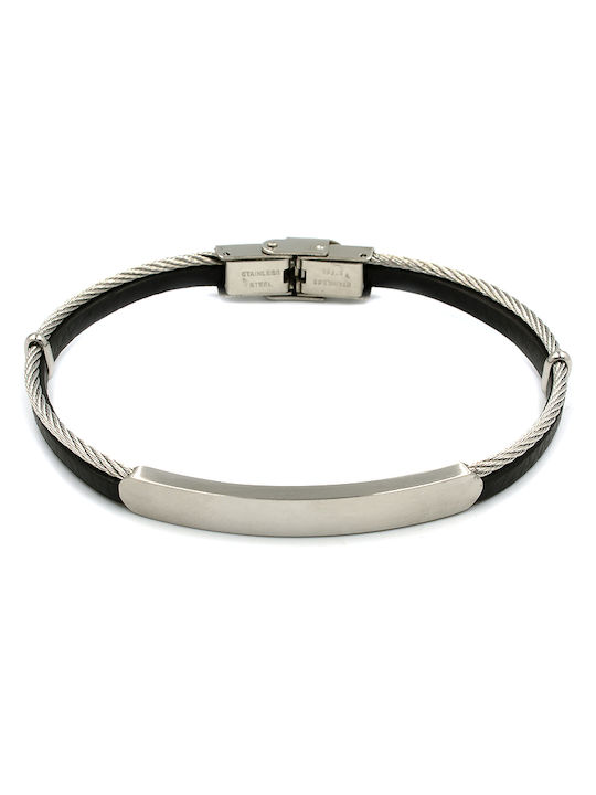 Men's Leather Bracelet Awear Mike Black