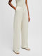 Hugo Boss Women's Leather Trousers in Regular Fit White