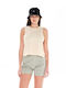Women's Athletic Blouse Sleeveless Beige
