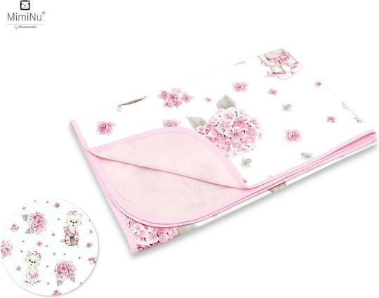 MimiNu Κουβέρτα Αγκαλιάς & Λίκνου Βαμβακερή Ροζ Pink 75x100εκ.