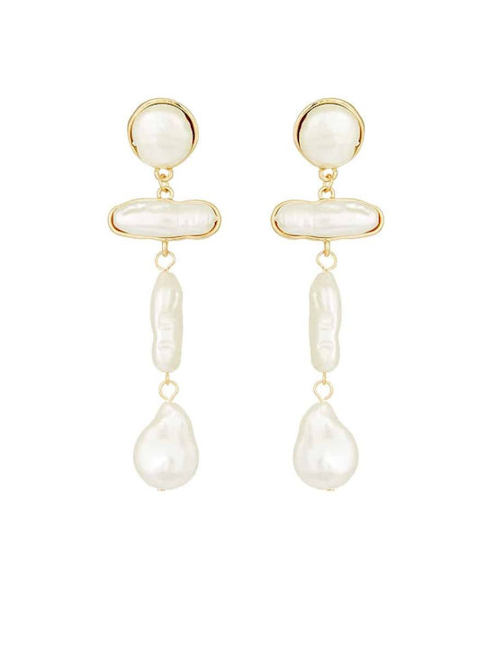 boho luxe single pearl earrings