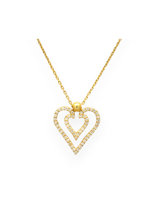 Silver Gold Plated Necklace 925 Heart