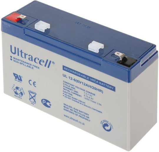 Ultracell Μπαταρία UPS με Χωρητικότητα 12Ah και Τάση 12V