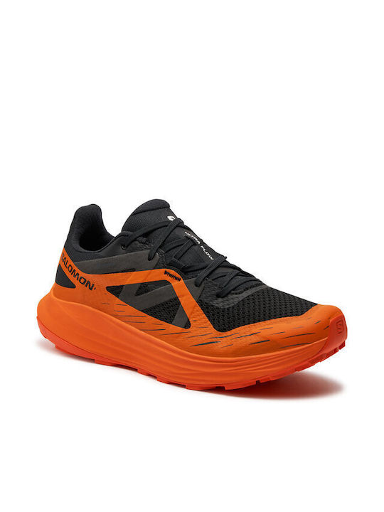 Ultra Flow Herren Sportschuhe Trail Running Wasserdicht mit Gore-Tex-Membran Black / Dragon Fire / Cherry Tomato