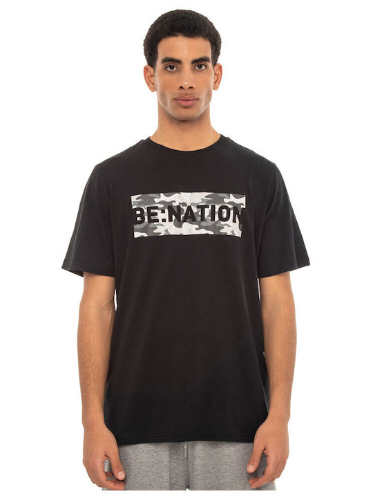 Be:Nation Herren T-Shirt Kurzarm Schwarz
