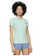 4F Women's Athletic Polo Blouse Short Sleeve Light Blue