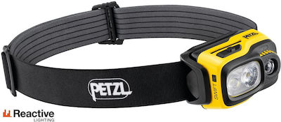 Petzl Rechargeable Headlamp LED IP54 with Maximum Brightness 1100lm Swift Rl