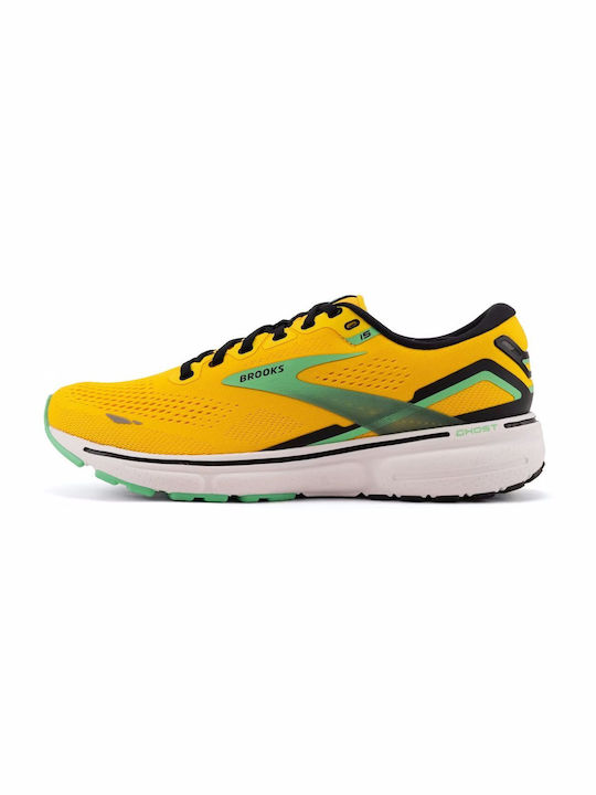Brooks Ghost 15 Ανδρικά Αθλητικά Παπούτσια Running Κίτρινα