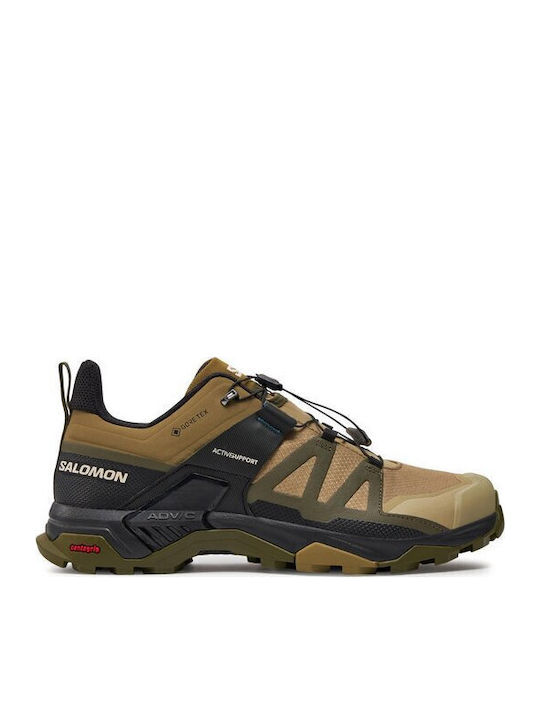 Salomon X Ultra 4 Gore-Tex Men's Waterproof Hiking Shoes With Gore-Tex Membrane Green