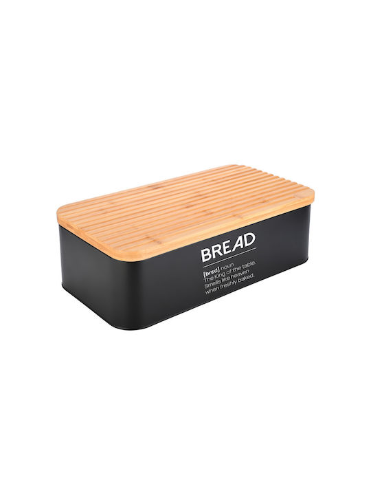 Estia Bambus Bread Box Negru Essentials 42x23x13cm