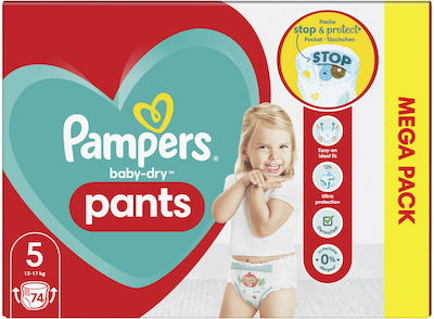 Pampers Baby Dry Πάνες Βρακάκι No. 5 για 12-17kg 74τμχ