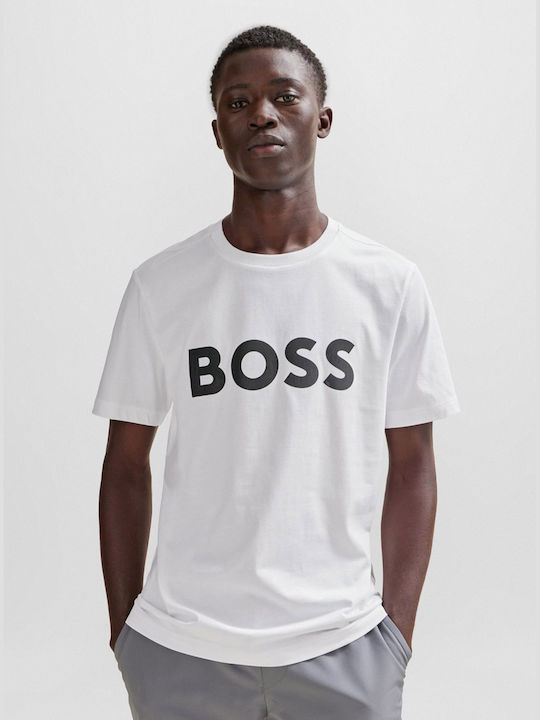 Hugo Boss T-shirt Bărbătesc cu Mânecă Scurtă White