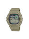 Casio Collection Digital Watch Chronograph Battery with Beige Rubber Strap