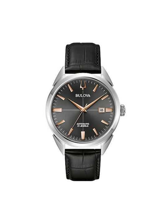 Bulova Sutton Watch Automatic with Black Leather Strap